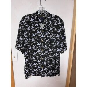 Nat Nast Luxury Originals Mens Silk Blend Short Sleeve Button Up Abstract Size S